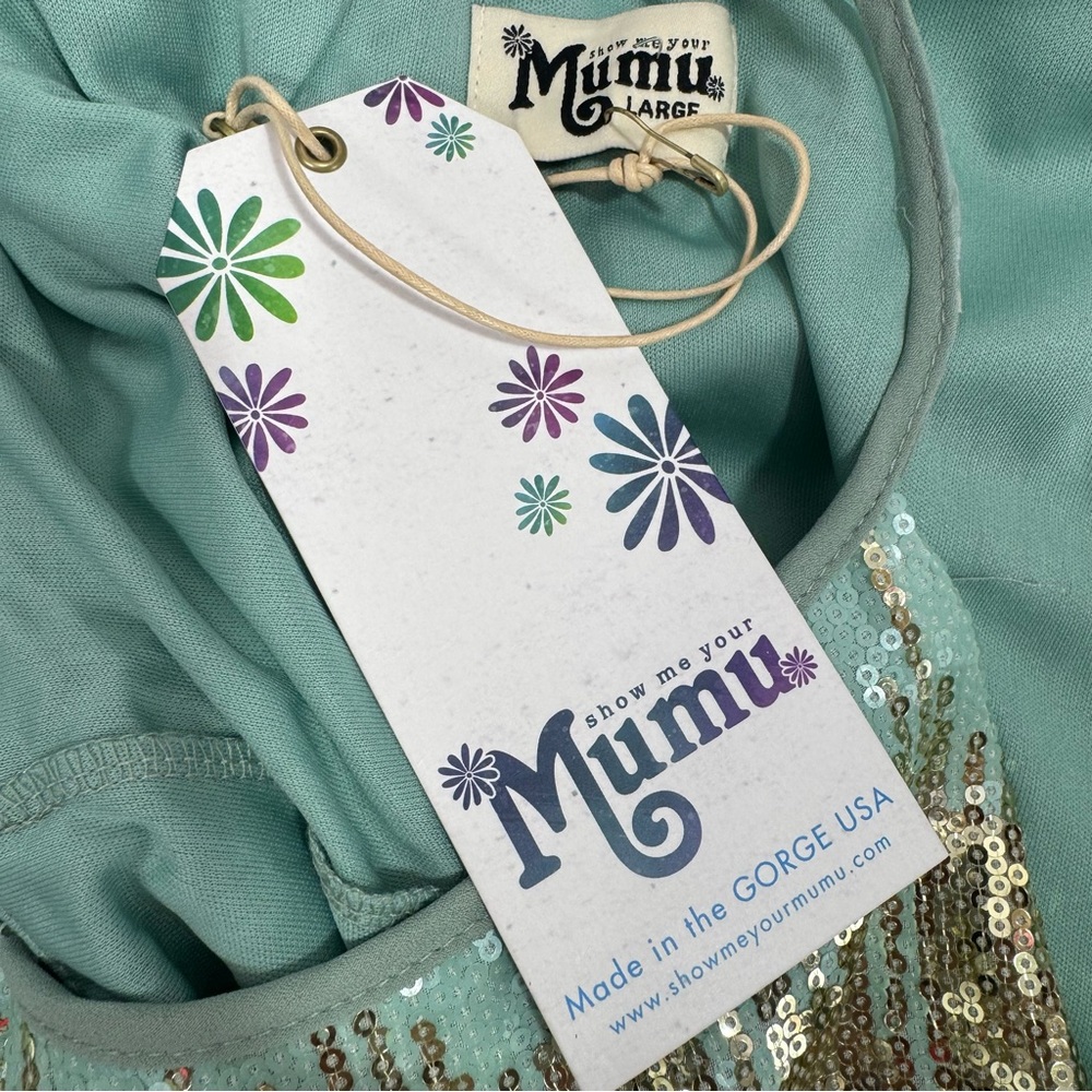 Show Me Your Mumu Sequin Halter Dress Boho Luxe Party Glam Festival Sparkle - Picture 14 of 16